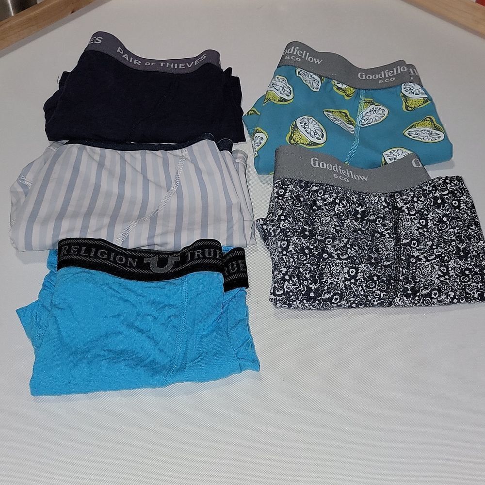 Pair of Thieves JCrew True Religion  Goodfellow Boxers Bundle Lot 5 Pair S Small